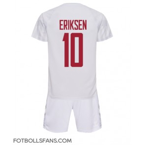 Danmark Christian Eriksen #10 Replika Bortatröja Barn VM 2022 Kortärmad (+ Korta byxor)